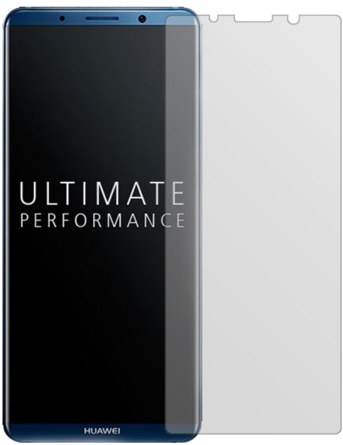 HuaweiMate 10 Pro mit aufgebrachter dipos Displayschutzfolie, die lästige Fingerabdrücke minimiert