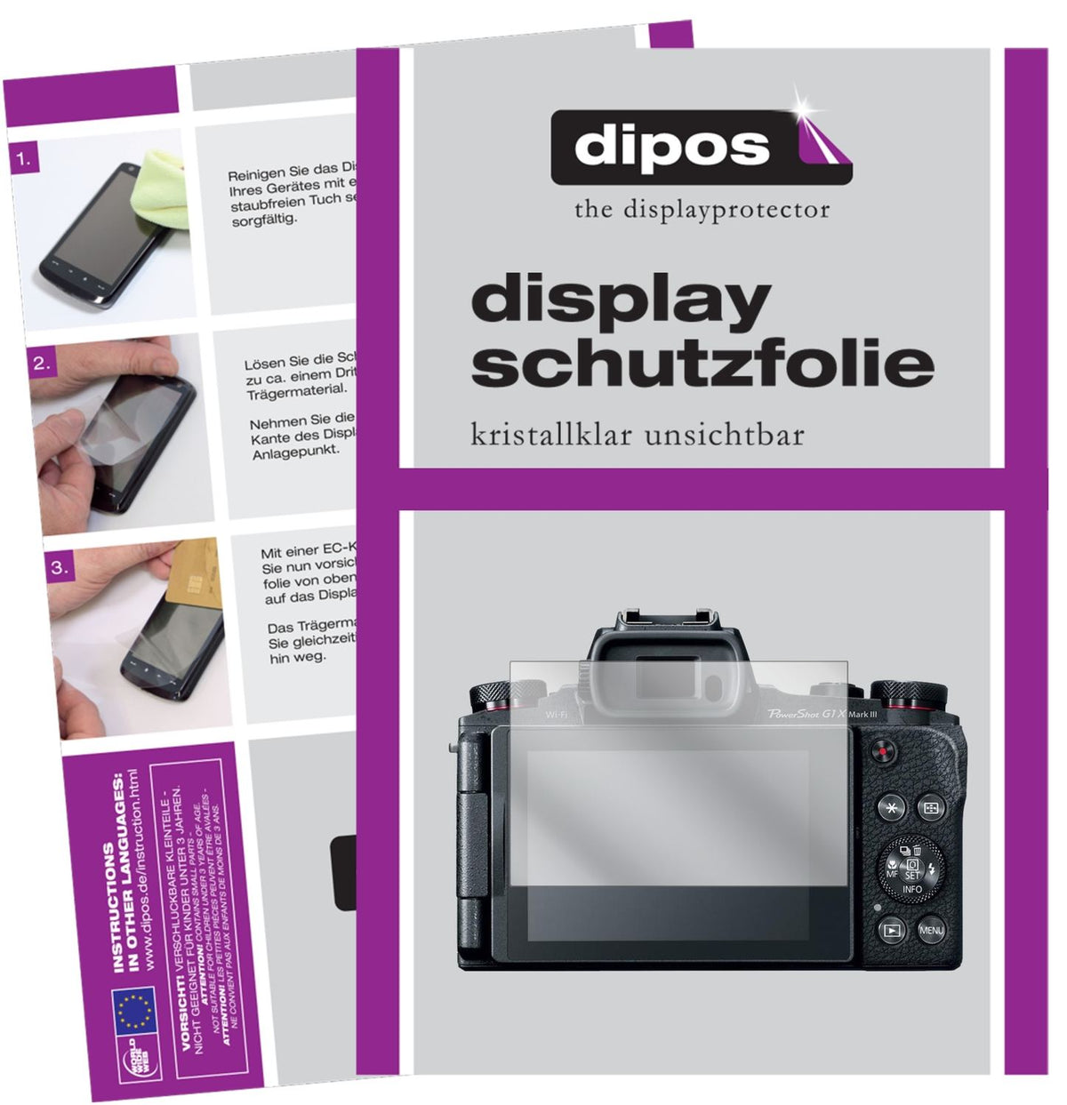 6x Schutzfolie klar für Canon PowerShot G1 X Mark III Display-Schutzfolie