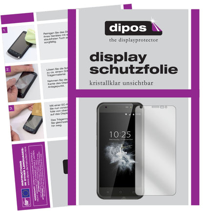 Klare Displayschutzfolie von dipos passend für Wieppo S5, präziser Zuschnitt und blasenfrei montiert
