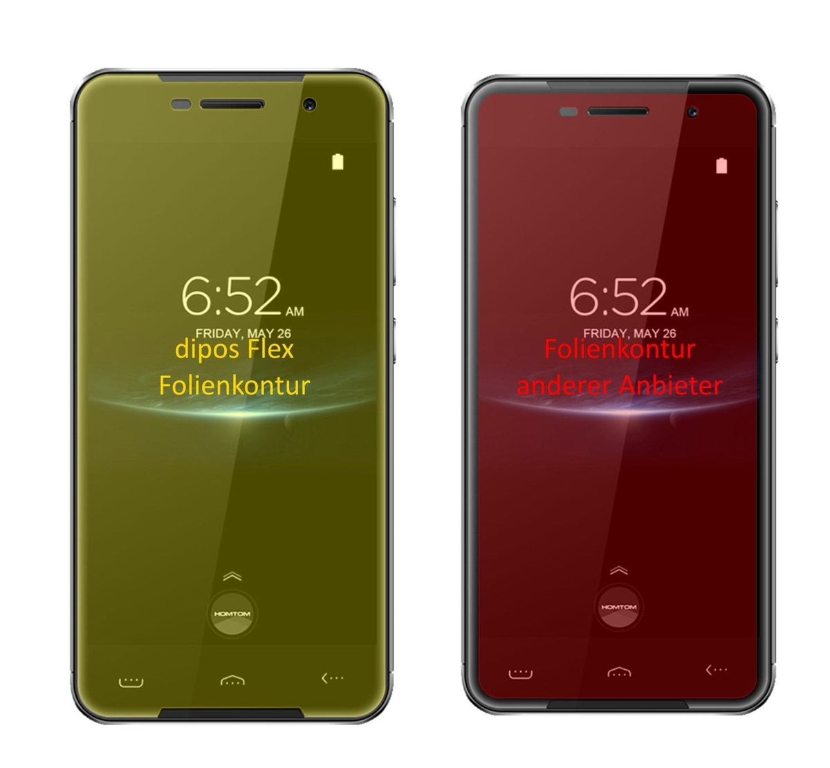 3x 3D Full Cover Schutzfolie für HOMTOM HT37 Pro