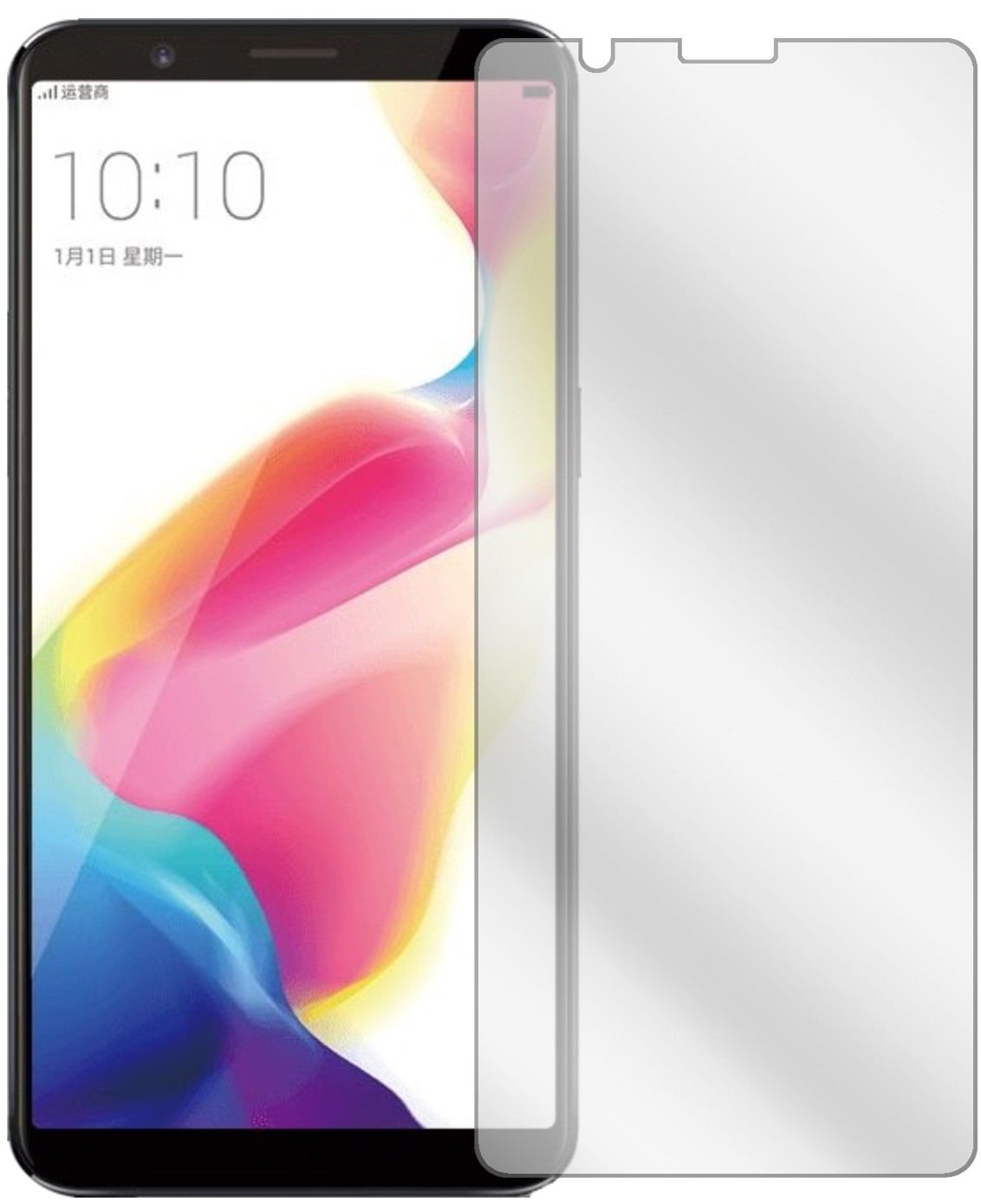 OppoR11s mit aufgebrachter dipos Displayschutzfolie, glasklare Darstellung ohne Einschränkungen