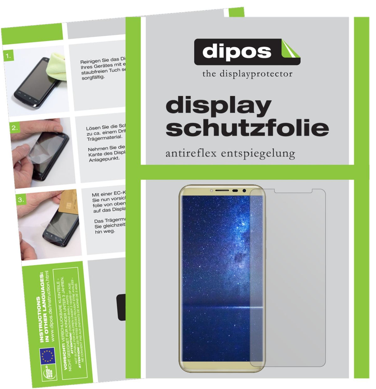 Matte Displayschutzfolie von dipos passend für Cubot X18, präziser Zuschnitt und blasenfrei montiert