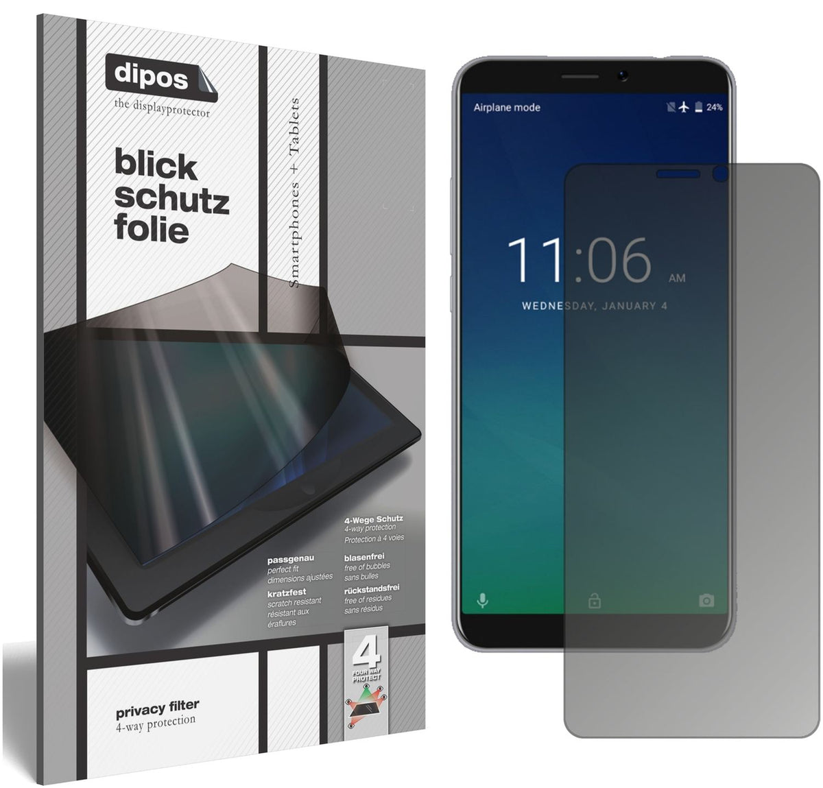 Blickschutzfolie für KEECOO P11 matt Schutzfolie Privacy
