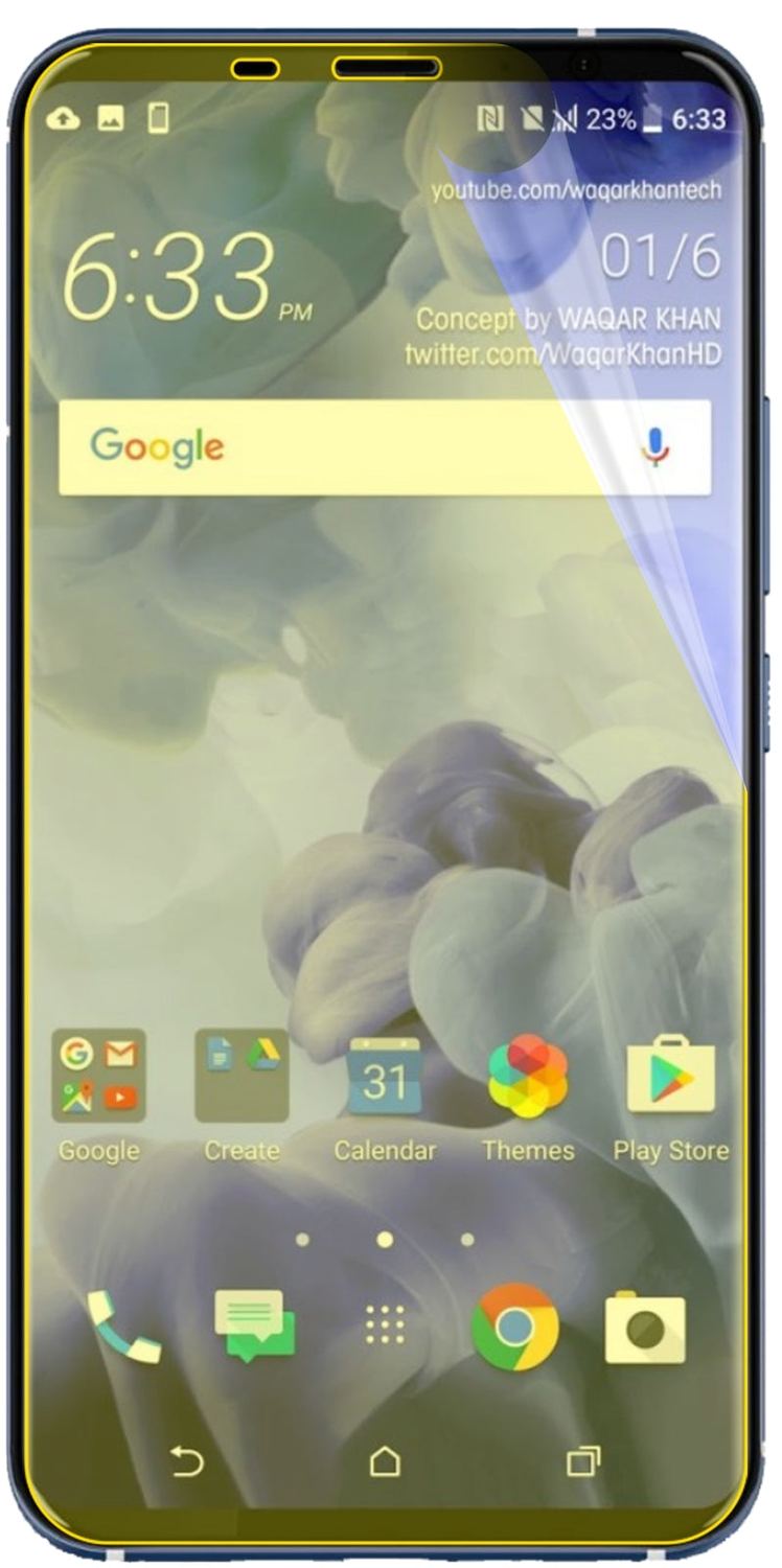 3x 3D Full Cover Schutzfolie für HTC U11 Plus