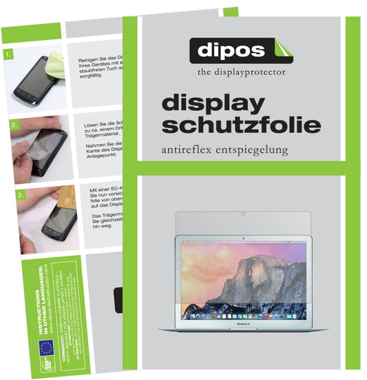 2x Schutzfolie matt für Apple MacBook Air 13 Zoll 2015 Display-Schutzfolie