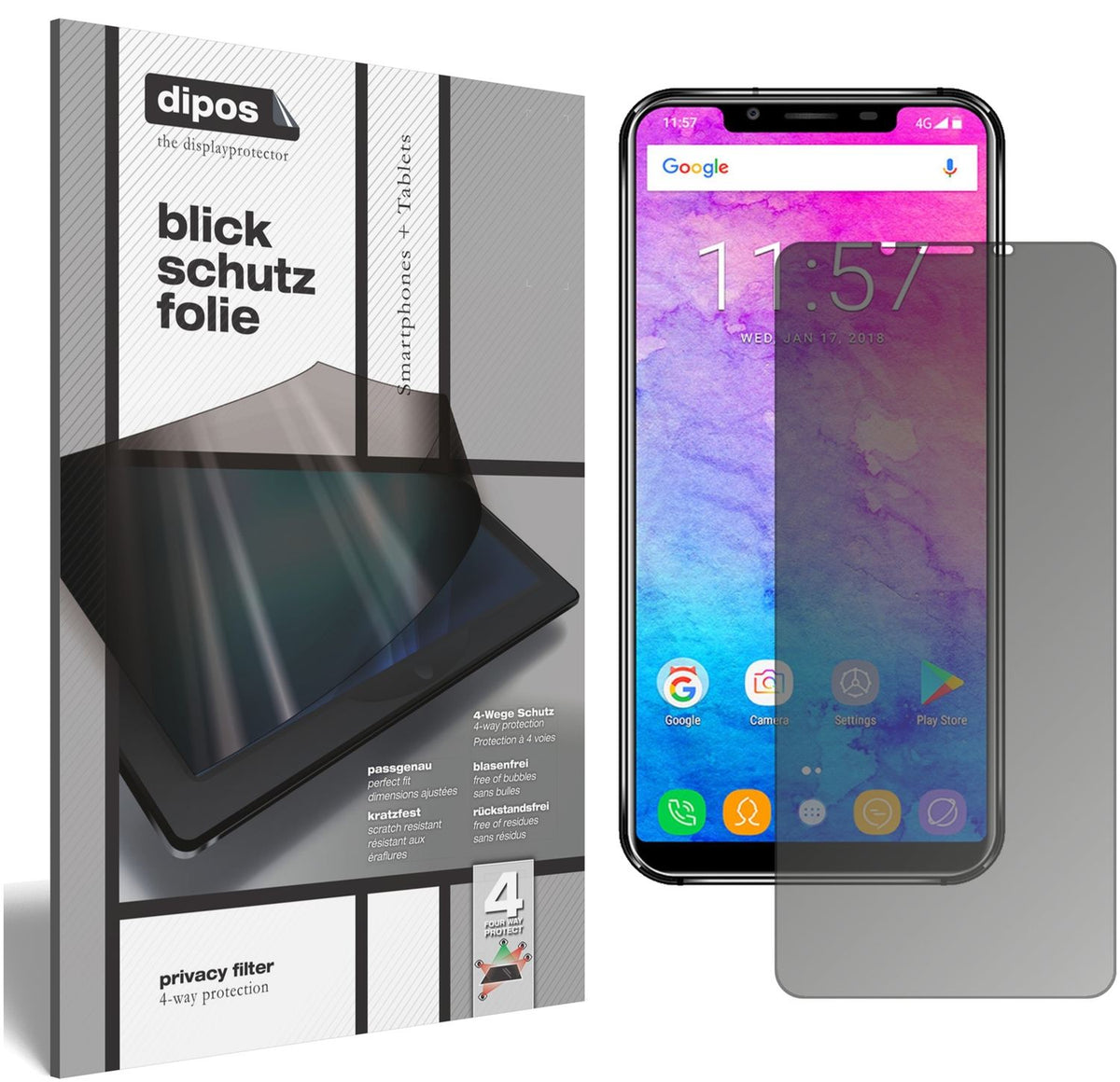Blickschutzfolie für Oukitel U18 matt Schutzfolie Privacy
