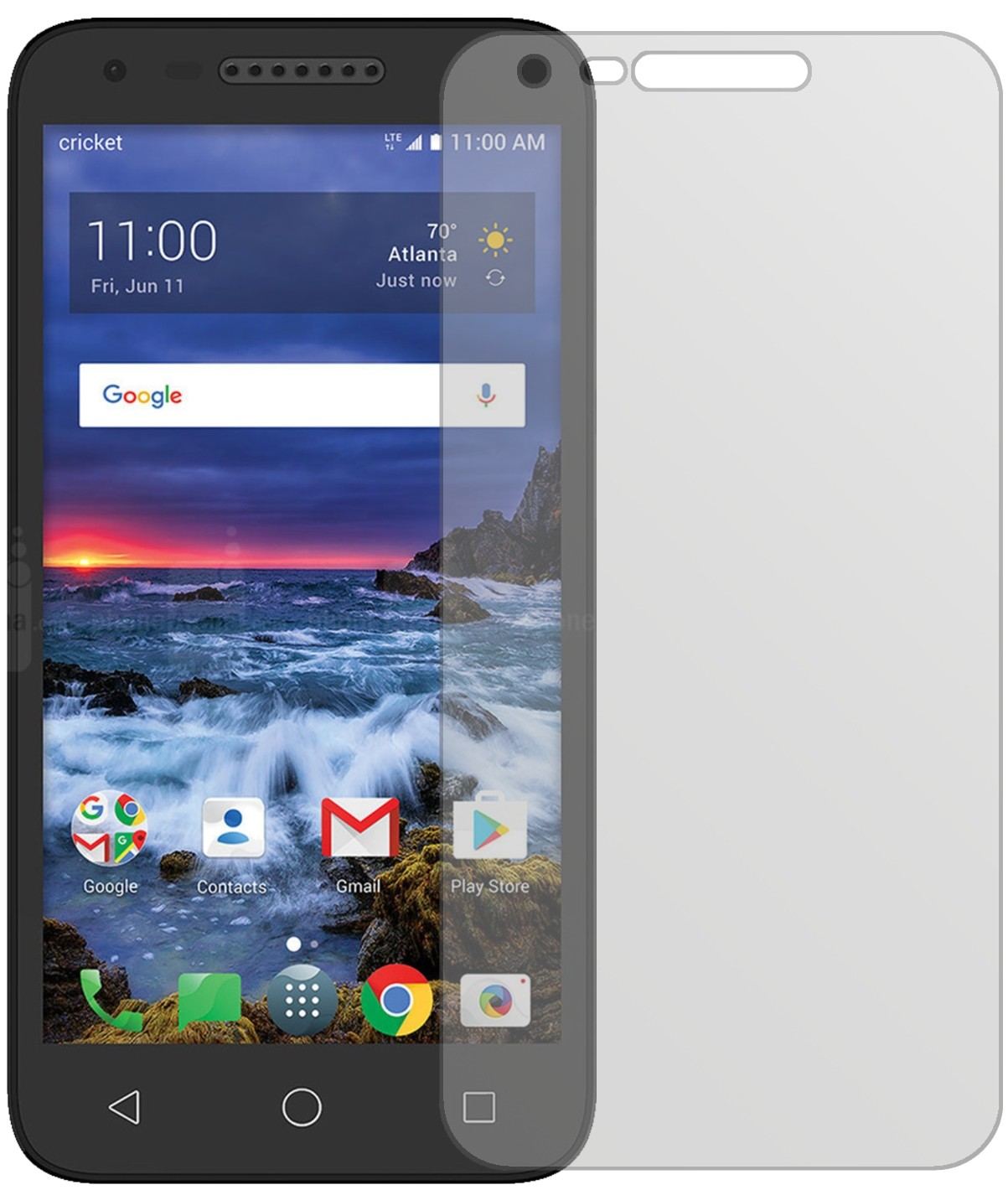 AlcatelVerso mit aufgebrachter dipos Displayschutzfolie, die lästige Fingerabdrücke minimiert