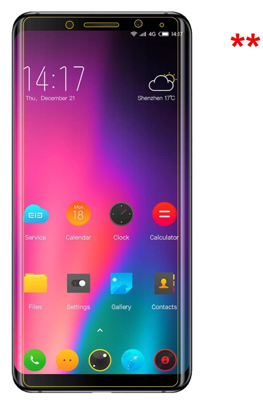 Dünne und klare Folie passend zugeschnitten für Elephone U Pro