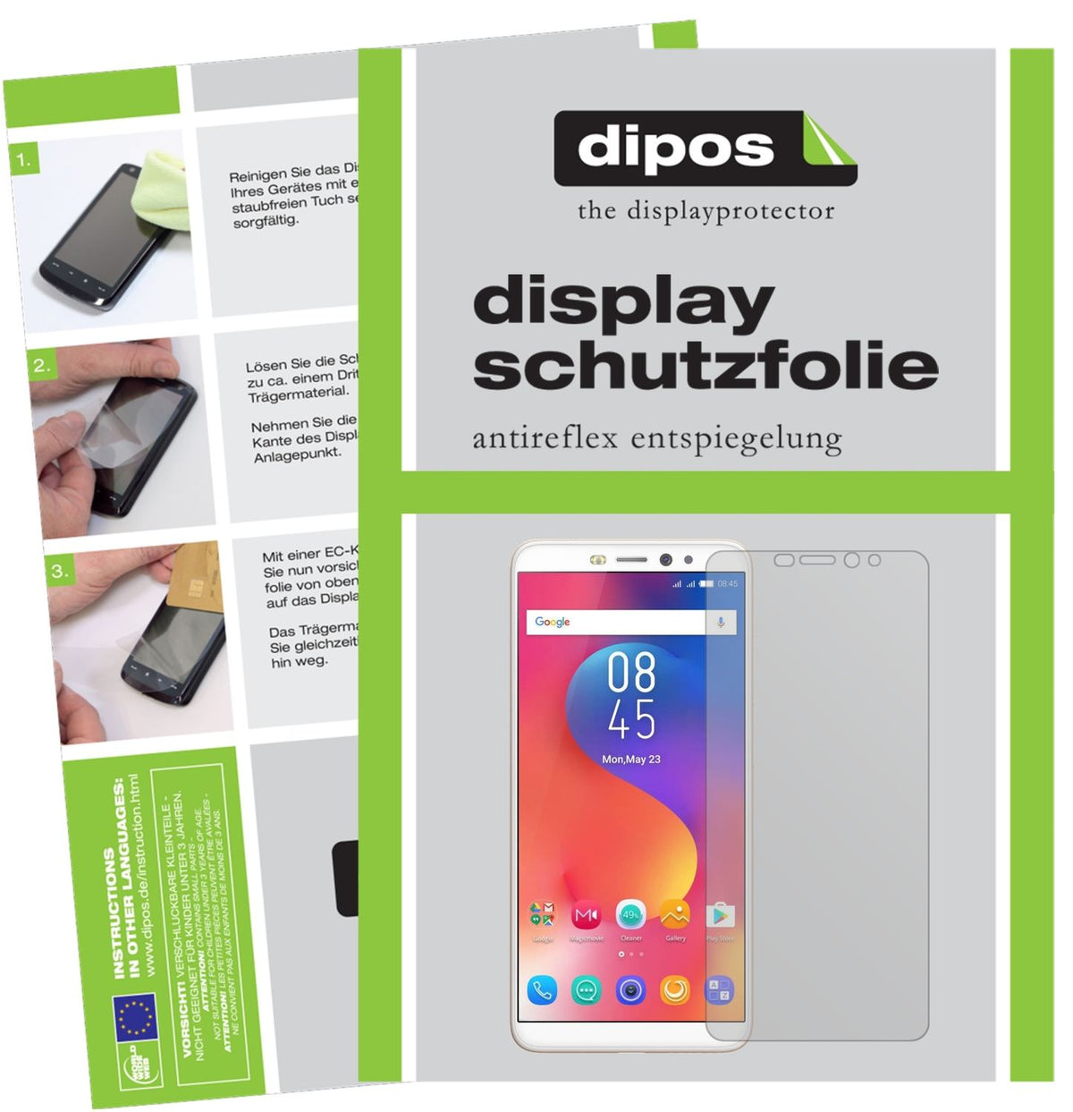 Matte Displayschutzfolie von dipos passend für Infinix Hot S3, präziser Zuschnitt und blasenfrei montiert