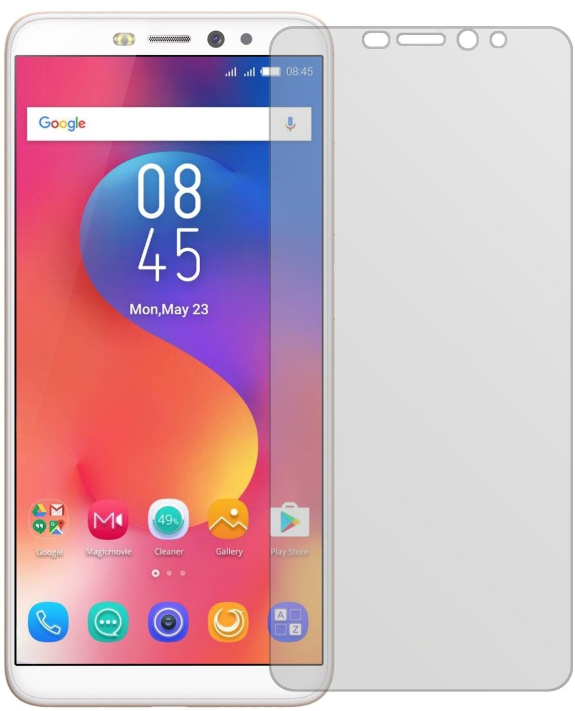 InfinixHot S3 mit aufgebrachter dipos Displayschutzfolie, die lästige Fingerabdrücke minimiert