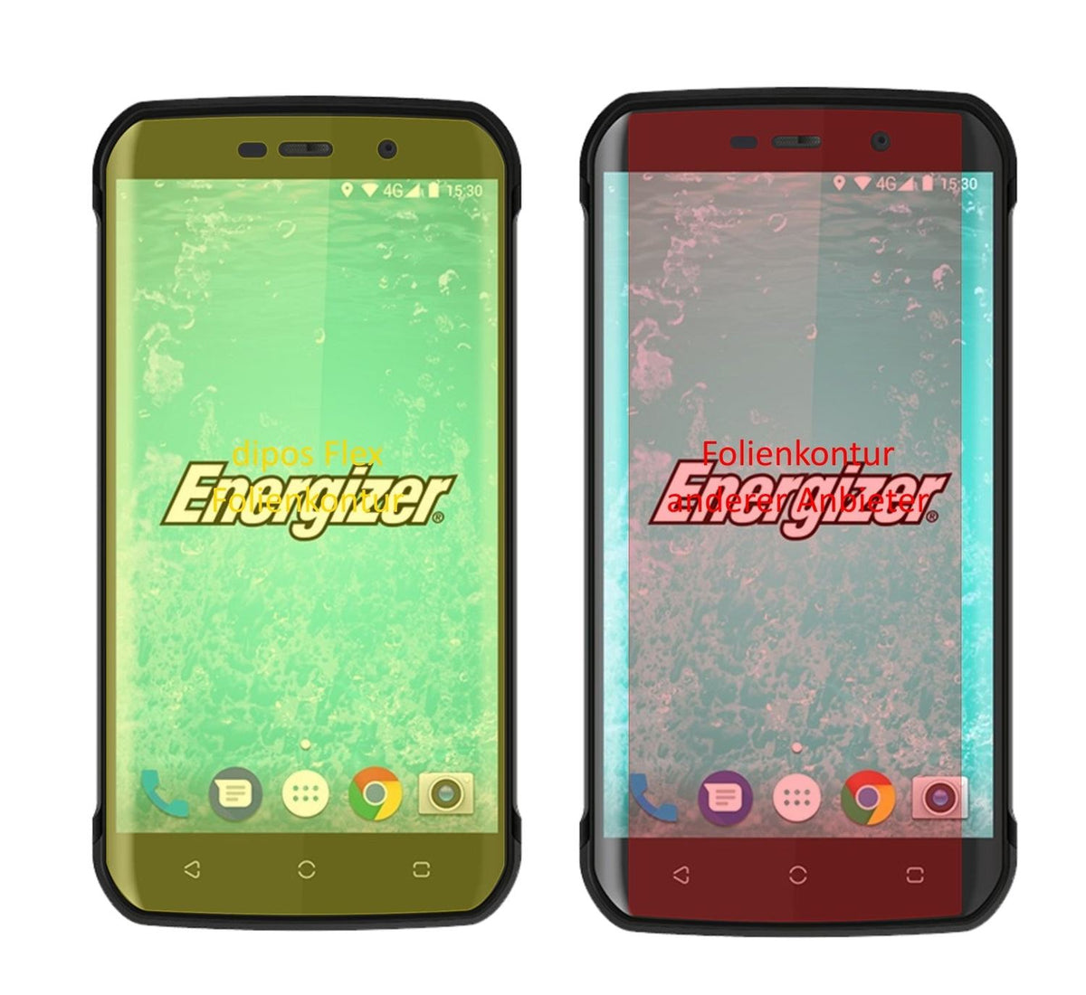 3x 3D Full Cover Schutzfolie für Energizer Hard Case H550S