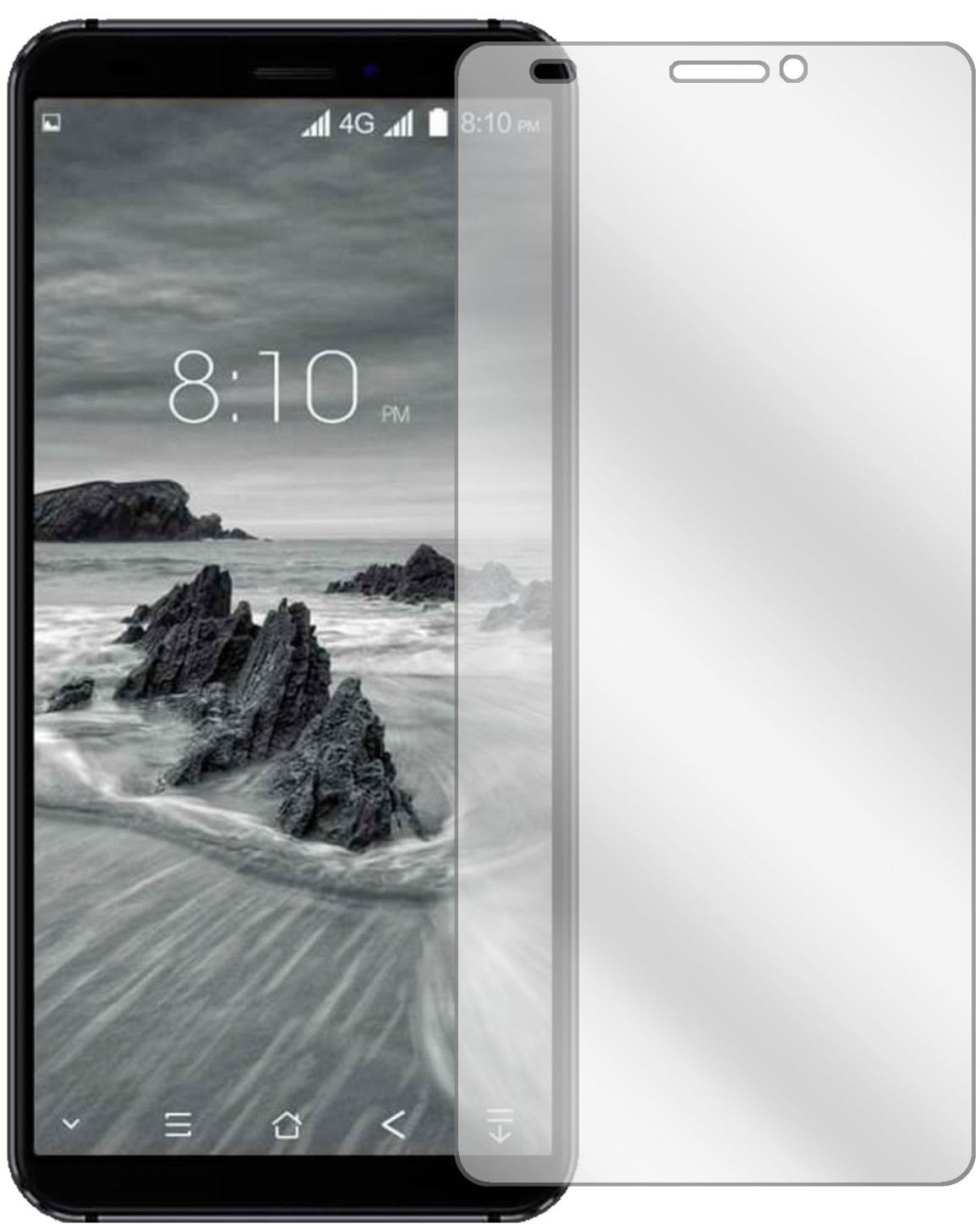 BlackviewS6 mit aufgebrachter dipos Displayschutzfolie, glasklare Darstellung ohne Einschränkungen