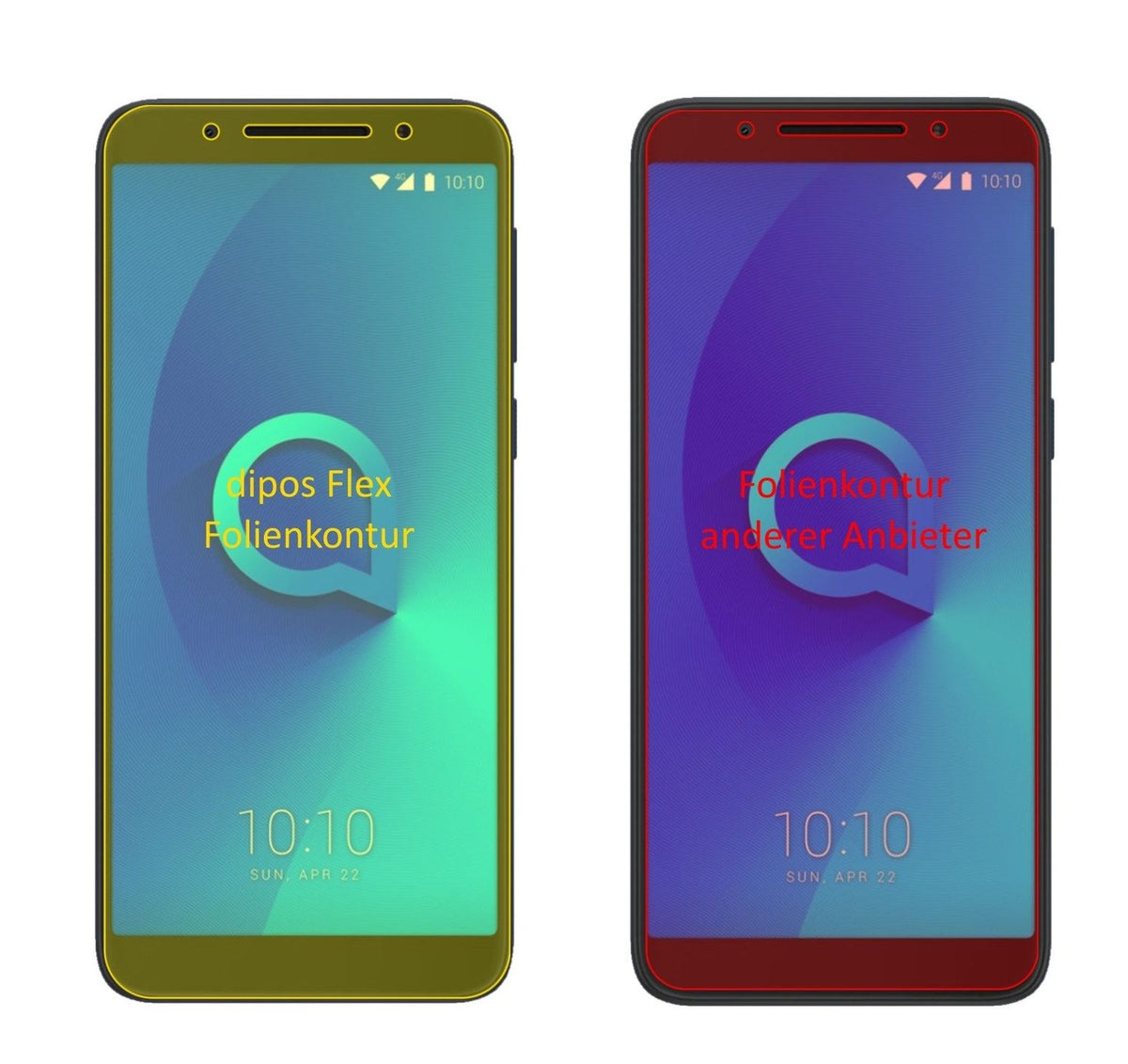 3x 3D Full Cover Schutzfolie für Alcatel 3V