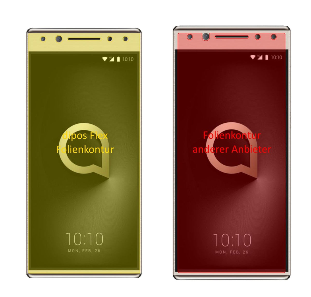 3x 3D Full Cover Schutzfolie für Alcatel 5