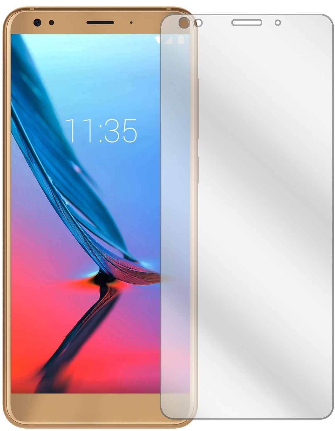 ZTEBlade V9 Vita mit aufgebrachter dipos Displayschutzfolie, glasklare Darstellung ohne Einschränkungen