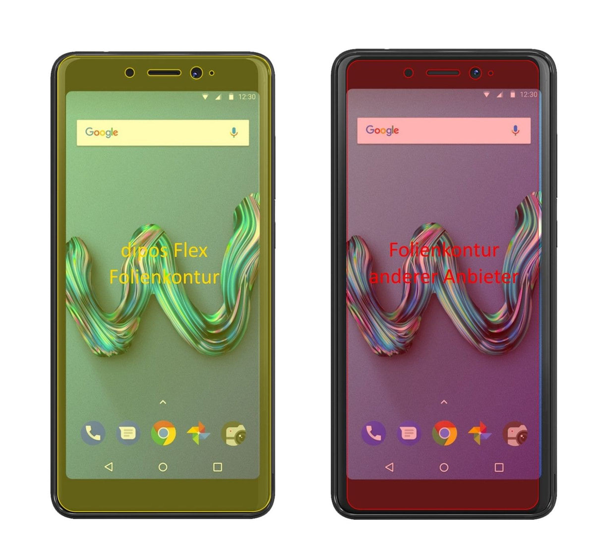 3x 3D Full Cover Schutzfolie für Wiko Tommy 3