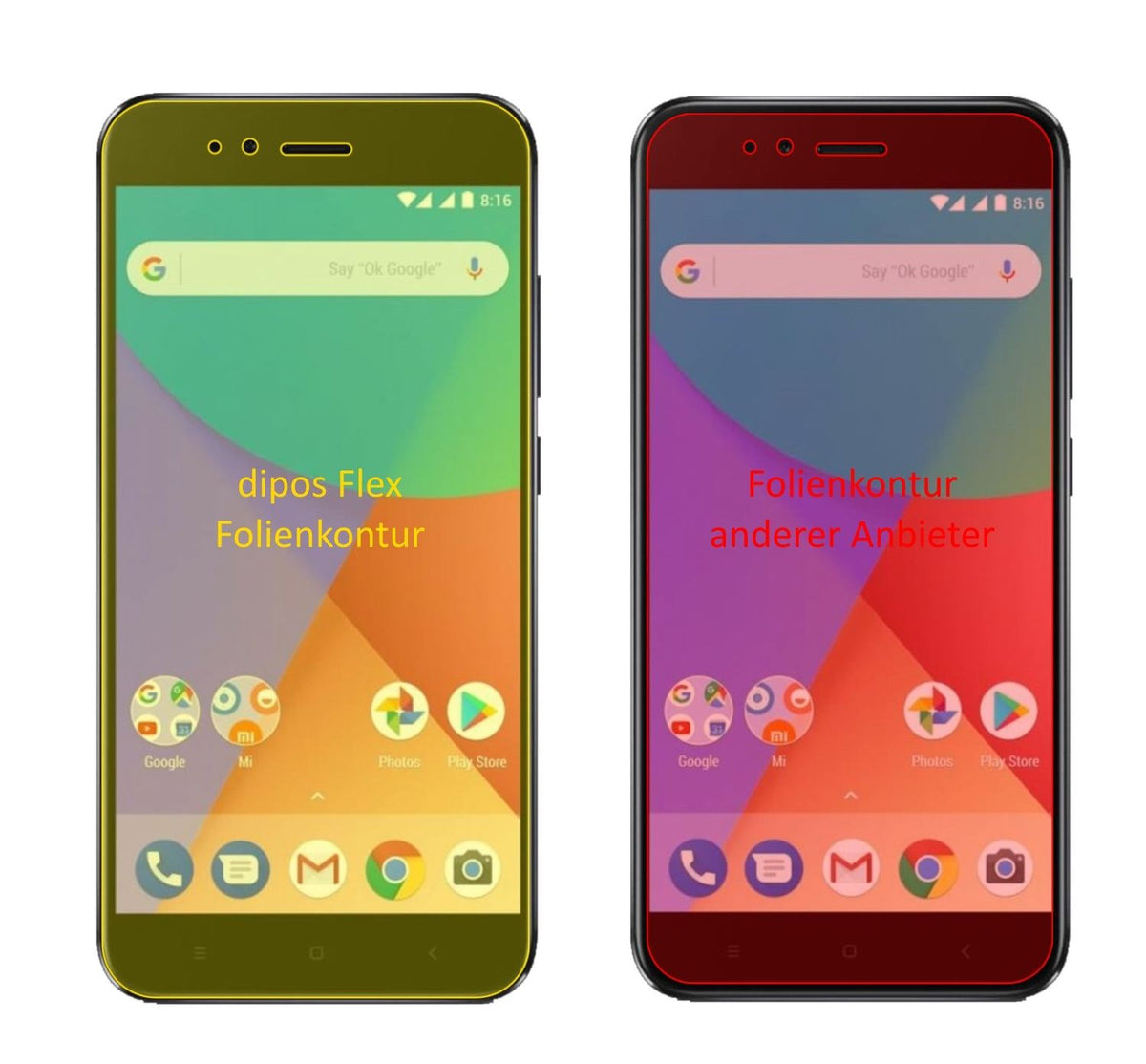 3x 3D Full Cover Schutzfolie für Xiaomi Mi A1