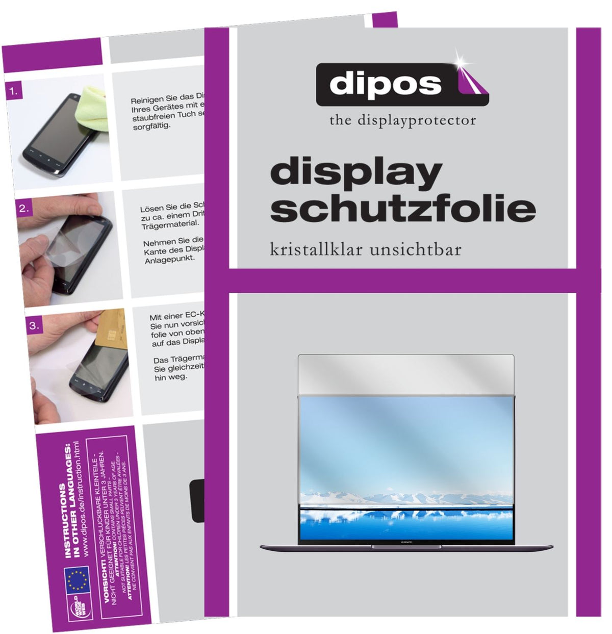 2x Schutzfolie klar für Huawei MateBook X Pro Display-Schutzfolie