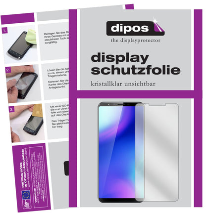 Klare Displayschutzfolie von dipos passend für Cubot X18 Plus, präziser Zuschnitt und blasenfrei montiert