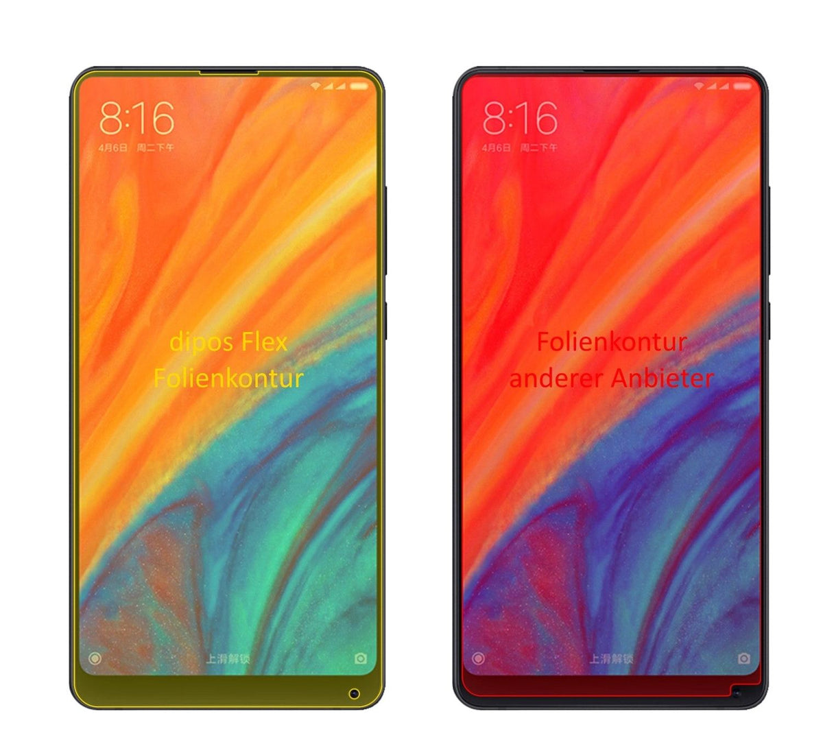 3x 3D Full Cover Schutzfolie für Xiaomi Mi Mix 2S