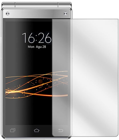 VKWORLDT2 Plus mit aufgebrachter dipos Displayschutzfolie, glasklare Darstellung ohne Einschränkungen
