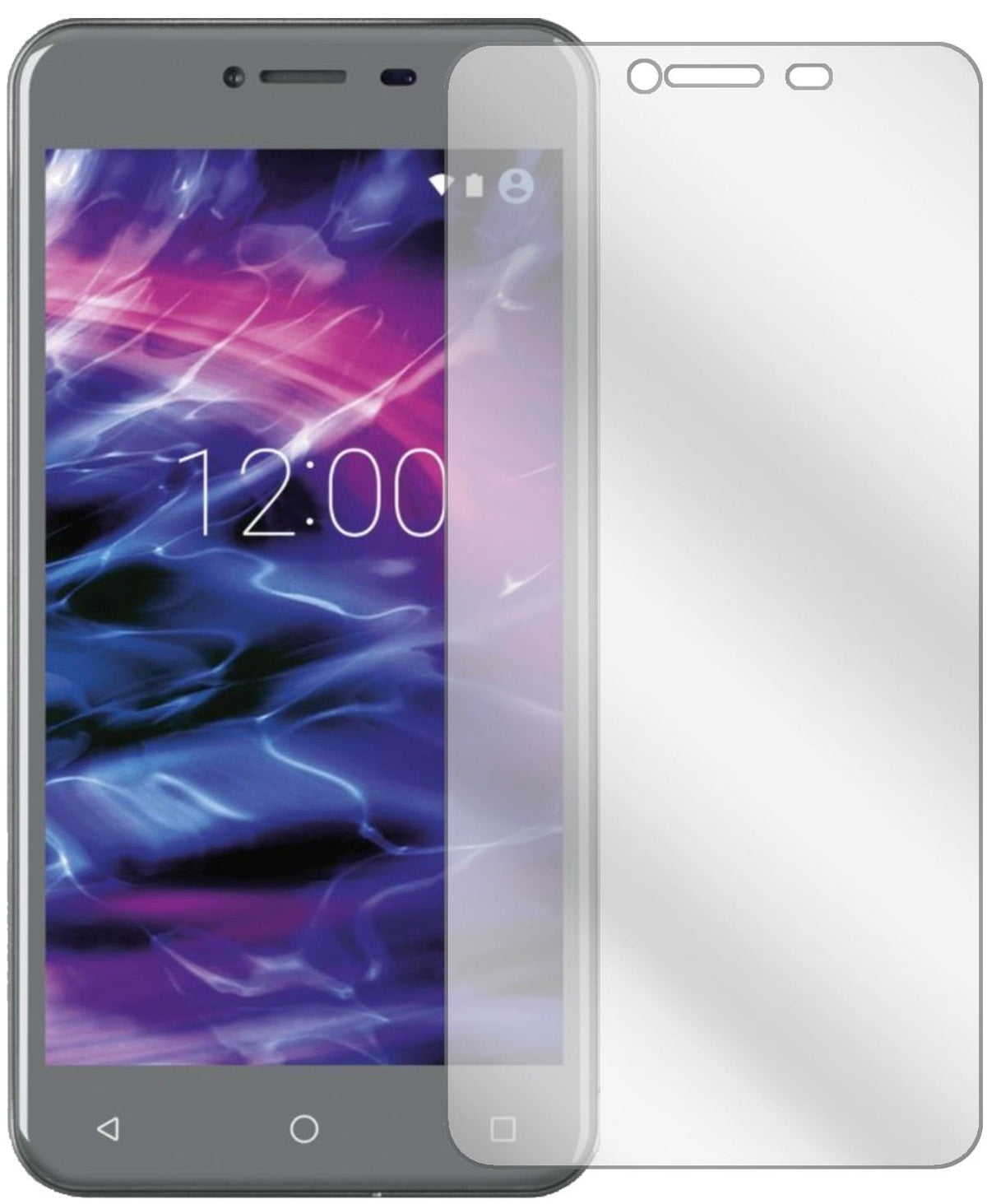 MedionLife E5008 mit aufgebrachter dipos Displayschutzfolie, glasklare Darstellung ohne Einschränkungen