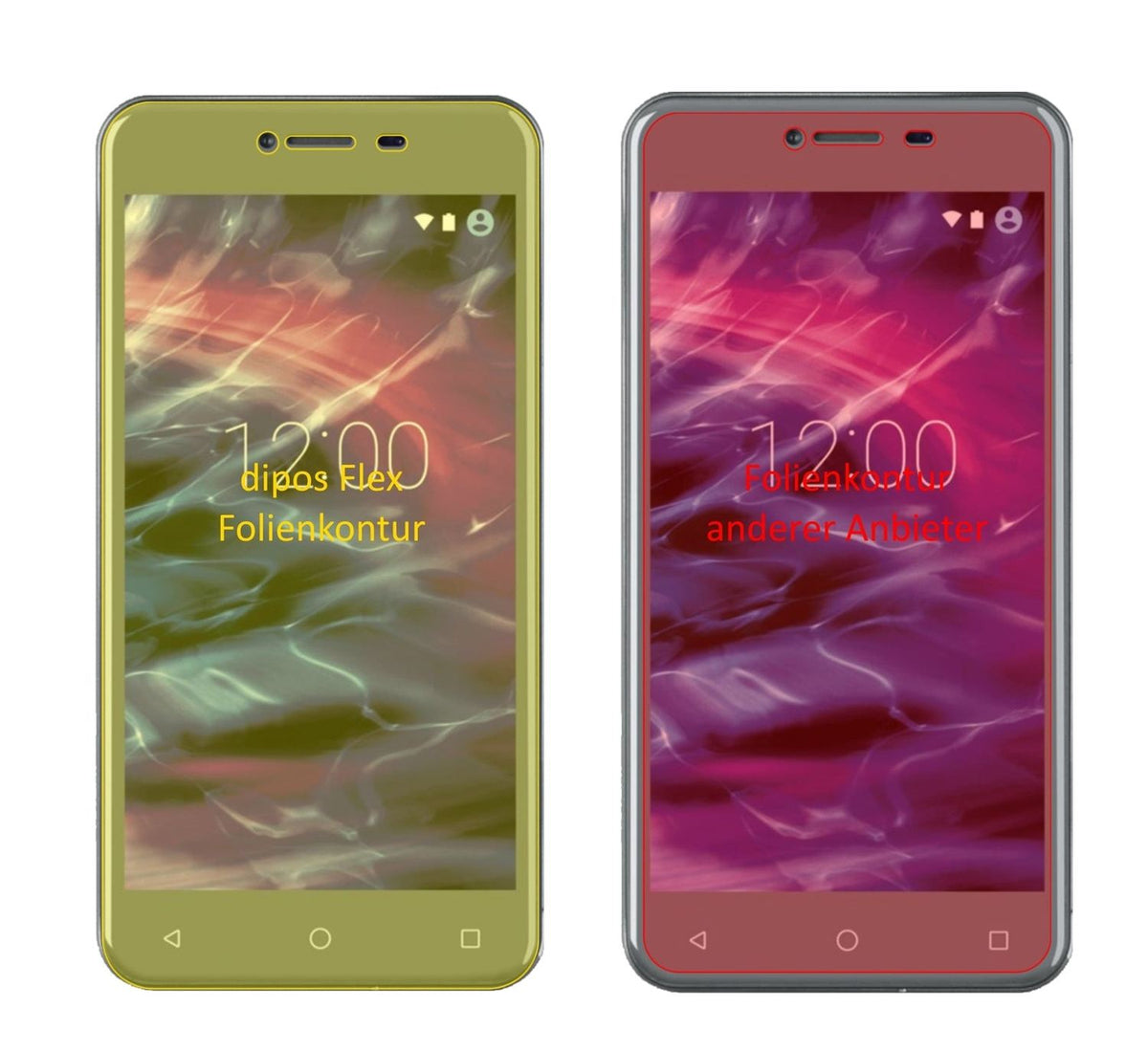 3x 3D Full Cover Schutzfolie für Medion Life E5008
