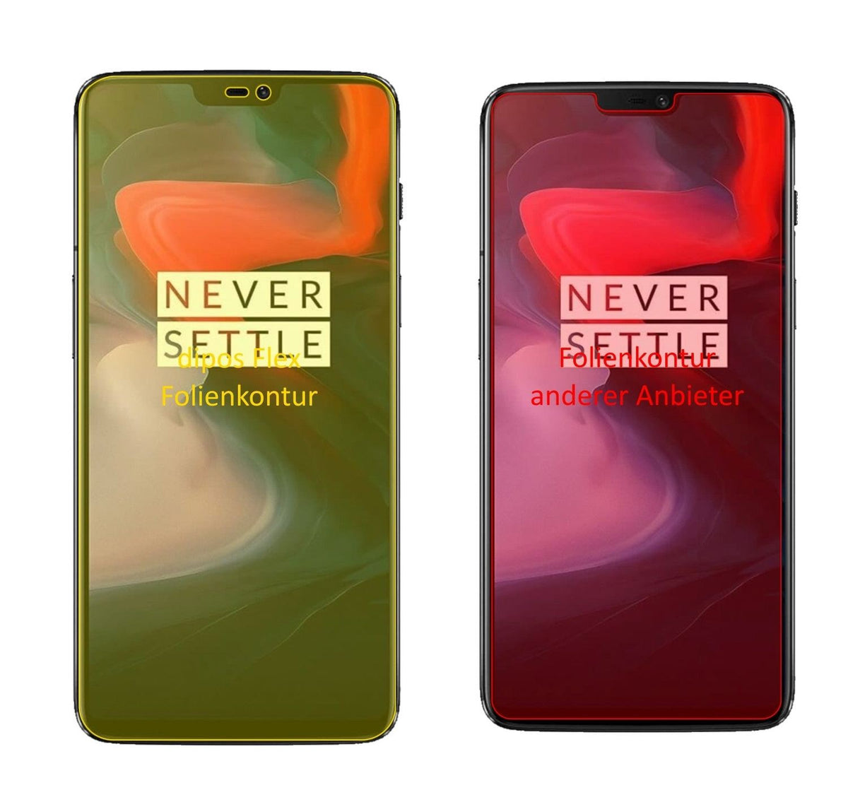 3x 3D Full Cover Schutzfolie für OnePlus 6