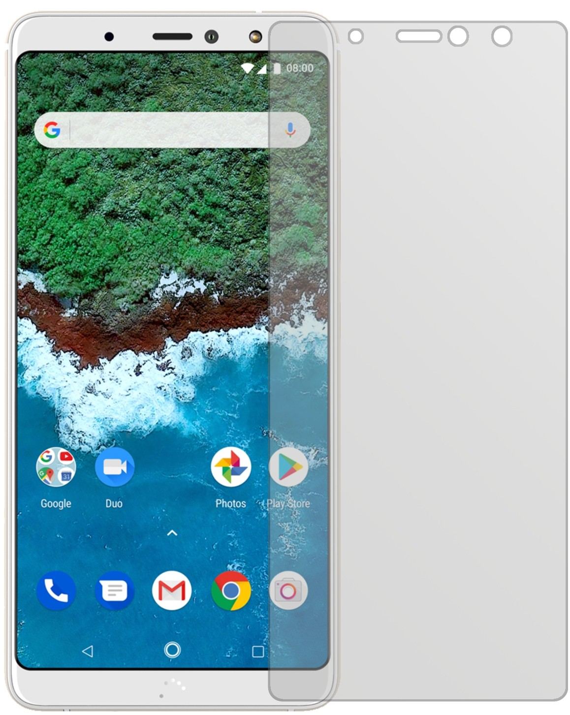 BQAquaris X2 Pro mit aufgebrachter dipos Displayschutzfolie, die lästige Fingerabdrücke minimiert