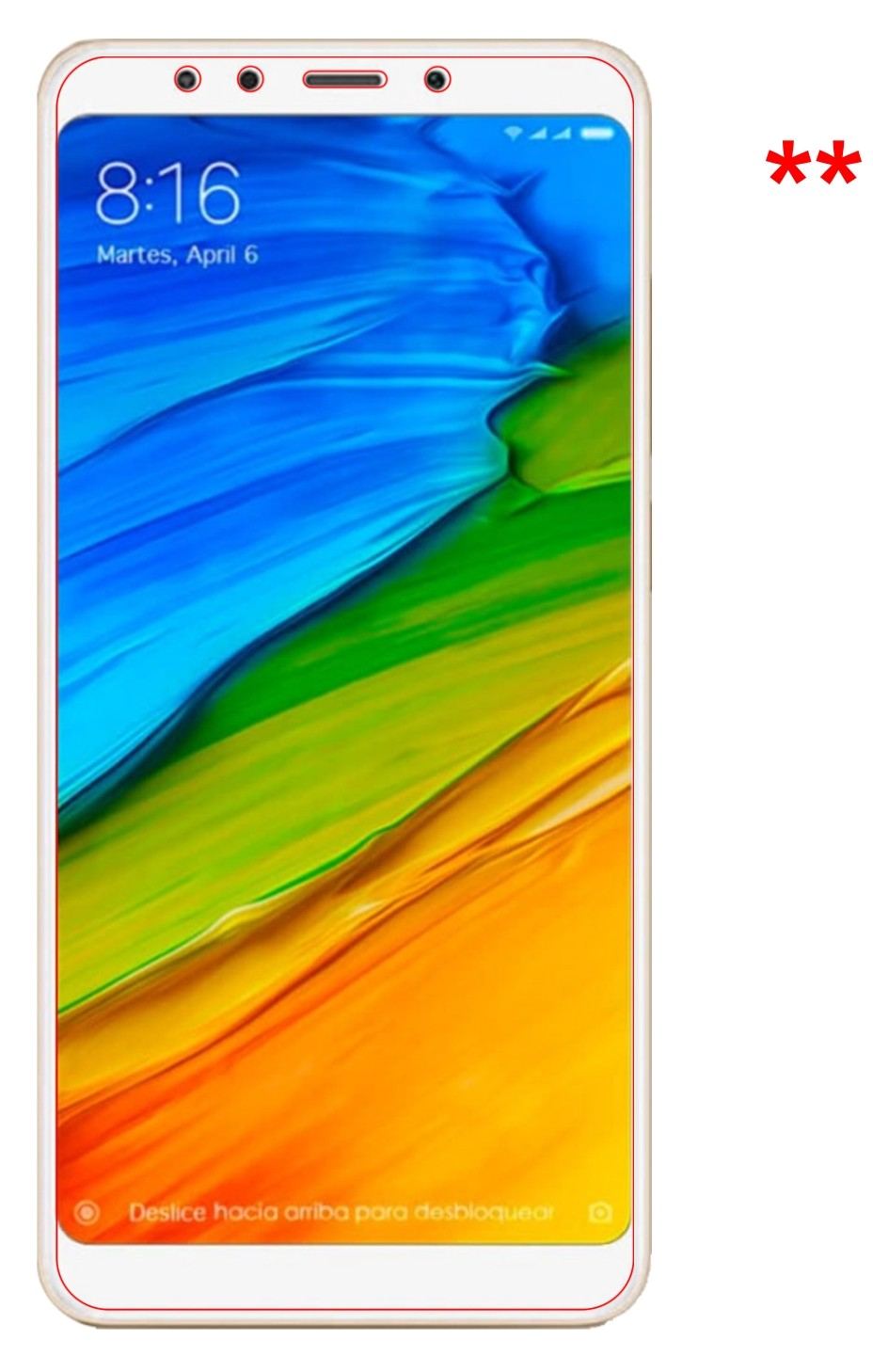 Dünne und klare Folie passend zugeschnitten für Xiaomi Redmi 5 Plus
