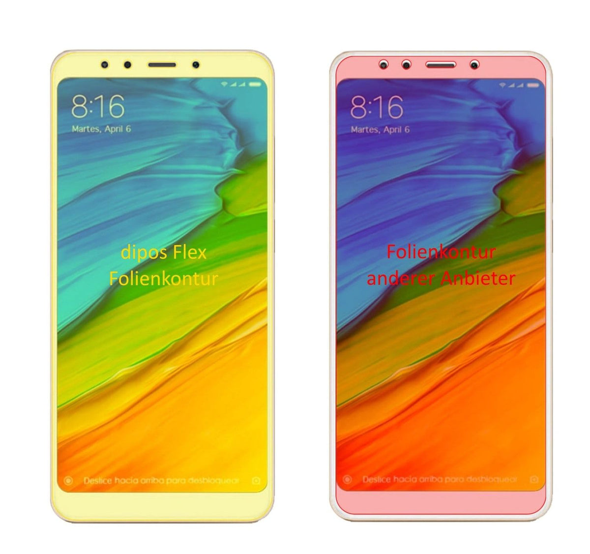 3x 3D Full Cover Schutzfolie für Xiaomi Redmi 5 Plus
