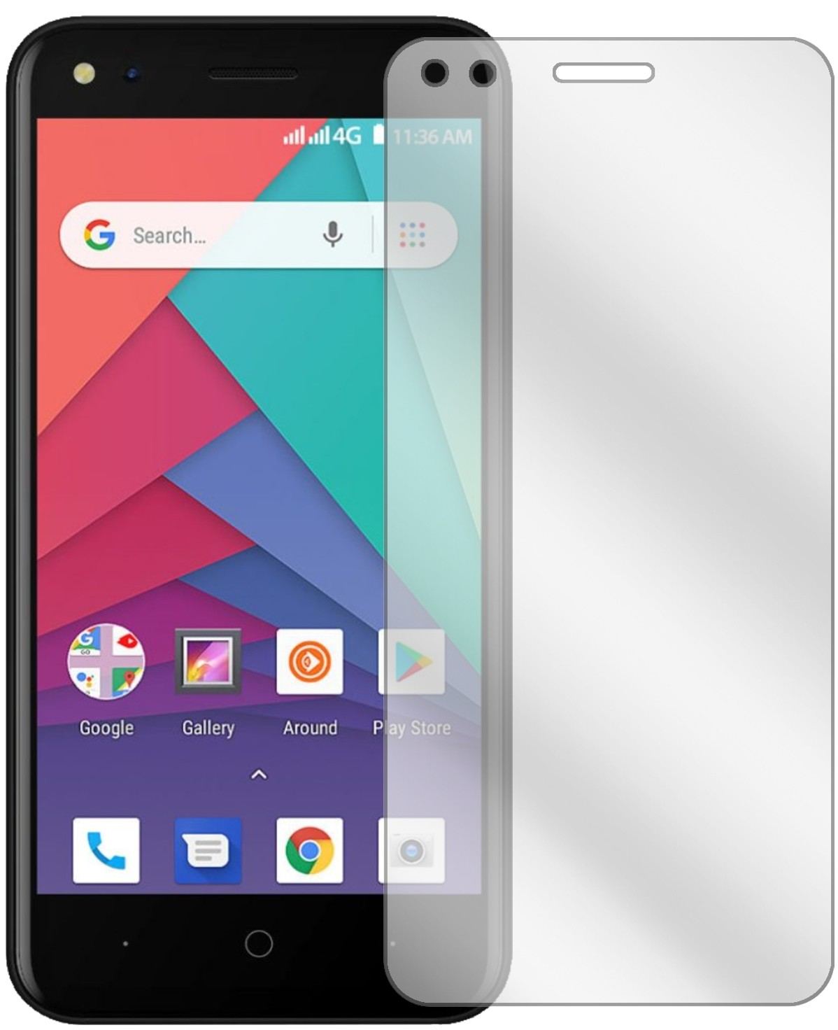 MicromaxBharat Go mit aufgebrachter dipos Displayschutzfolie, glasklare Darstellung ohne Einschränkungen