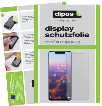 Matte Displayschutzfolie von dipos passend für Umidigi Z2 Pro, präziser Zuschnitt und blasenfrei montiert