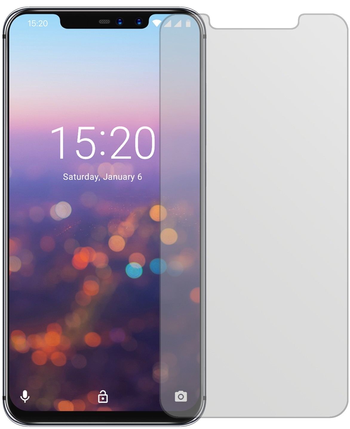 UmidigiZ2 Pro mit aufgebrachter dipos Displayschutzfolie, die lästige Fingerabdrücke minimiert