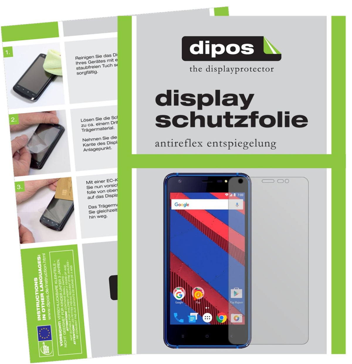 Matte Displayschutzfolie von dipos passend für Vertex Impress Spring, präziser Zuschnitt und blasenfrei montiert