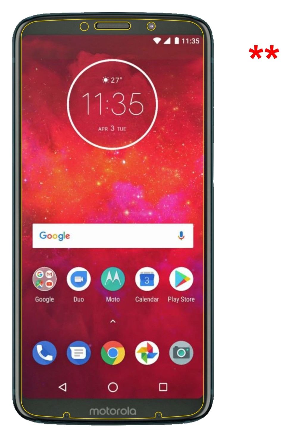 Dünne und klare Folie passend zugeschnitten für Motorola Moto Z3 Play