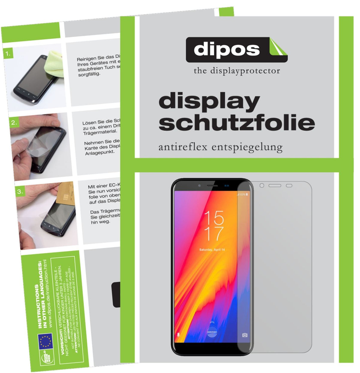 Matte Displayschutzfolie von dipos passend für HomTom S99, präziser Zuschnitt und blasenfrei montiert