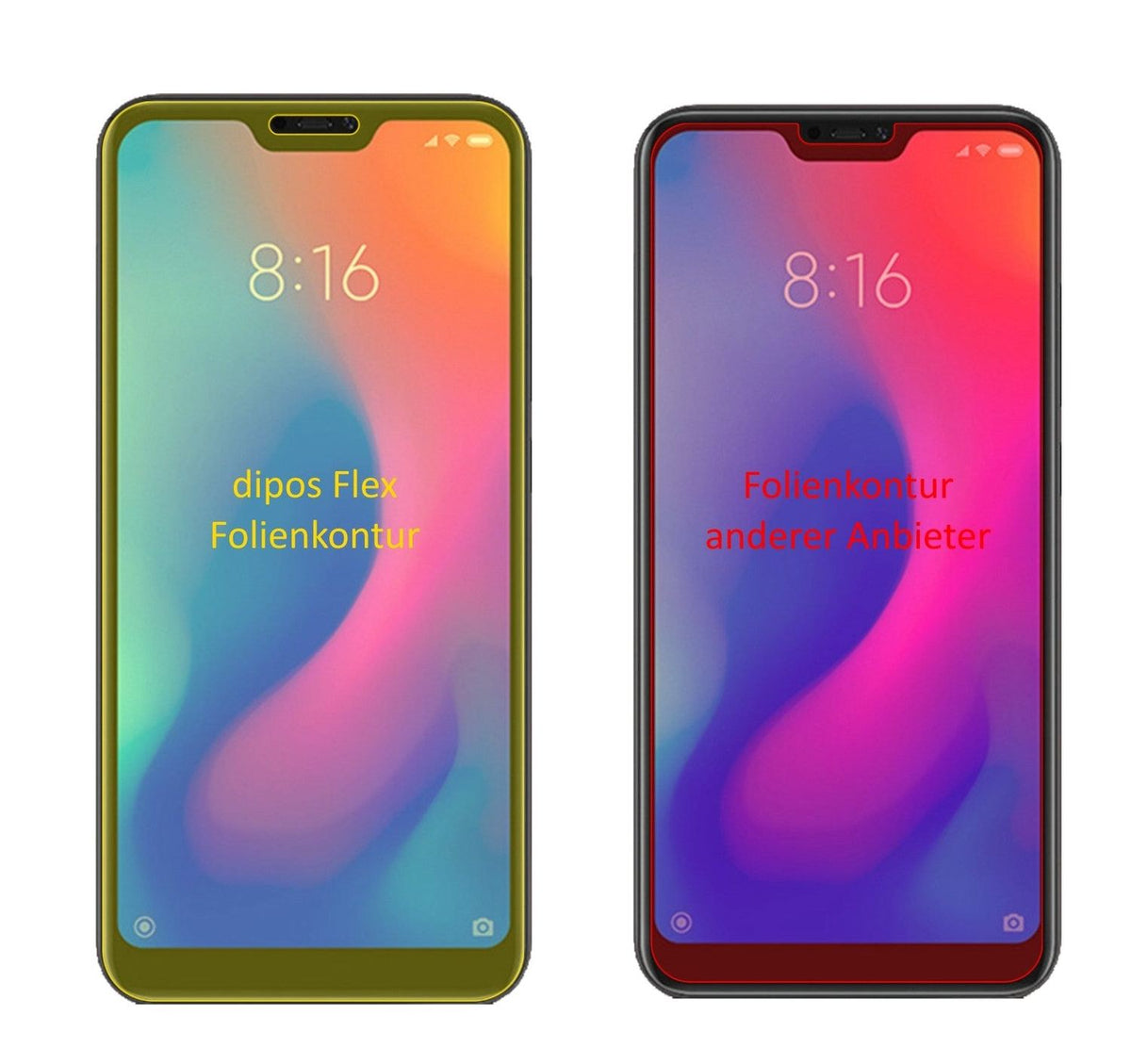 3x 3D Full Cover Schutzfolie für Xiaomi Redmi 6 Pro