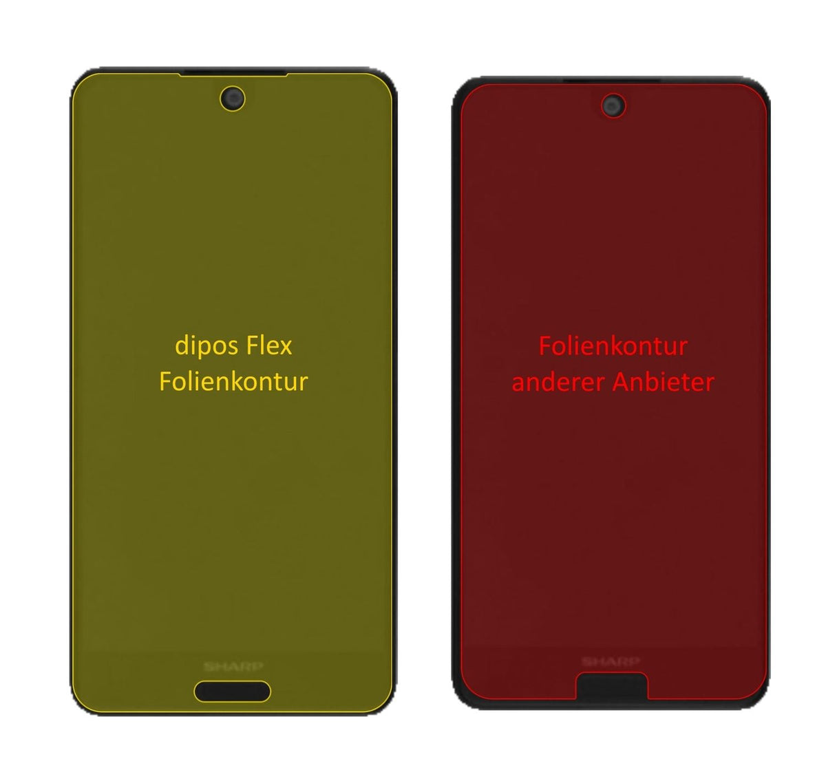 3x 3D Full Cover Schutzfolie für Sharp Aquos C10