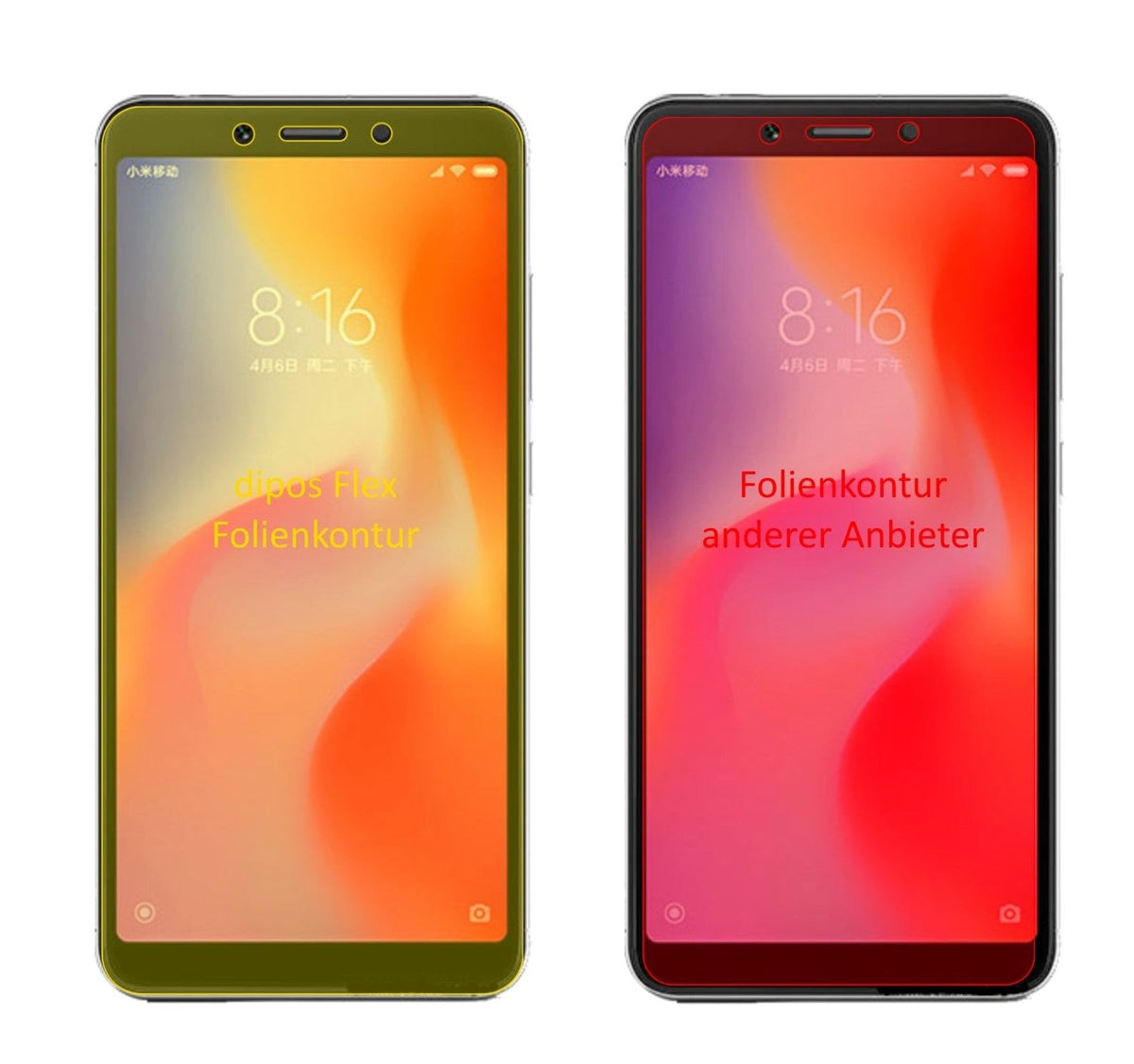 3x 3D Full Cover Schutzfolie für Xiaomi Redmi 6