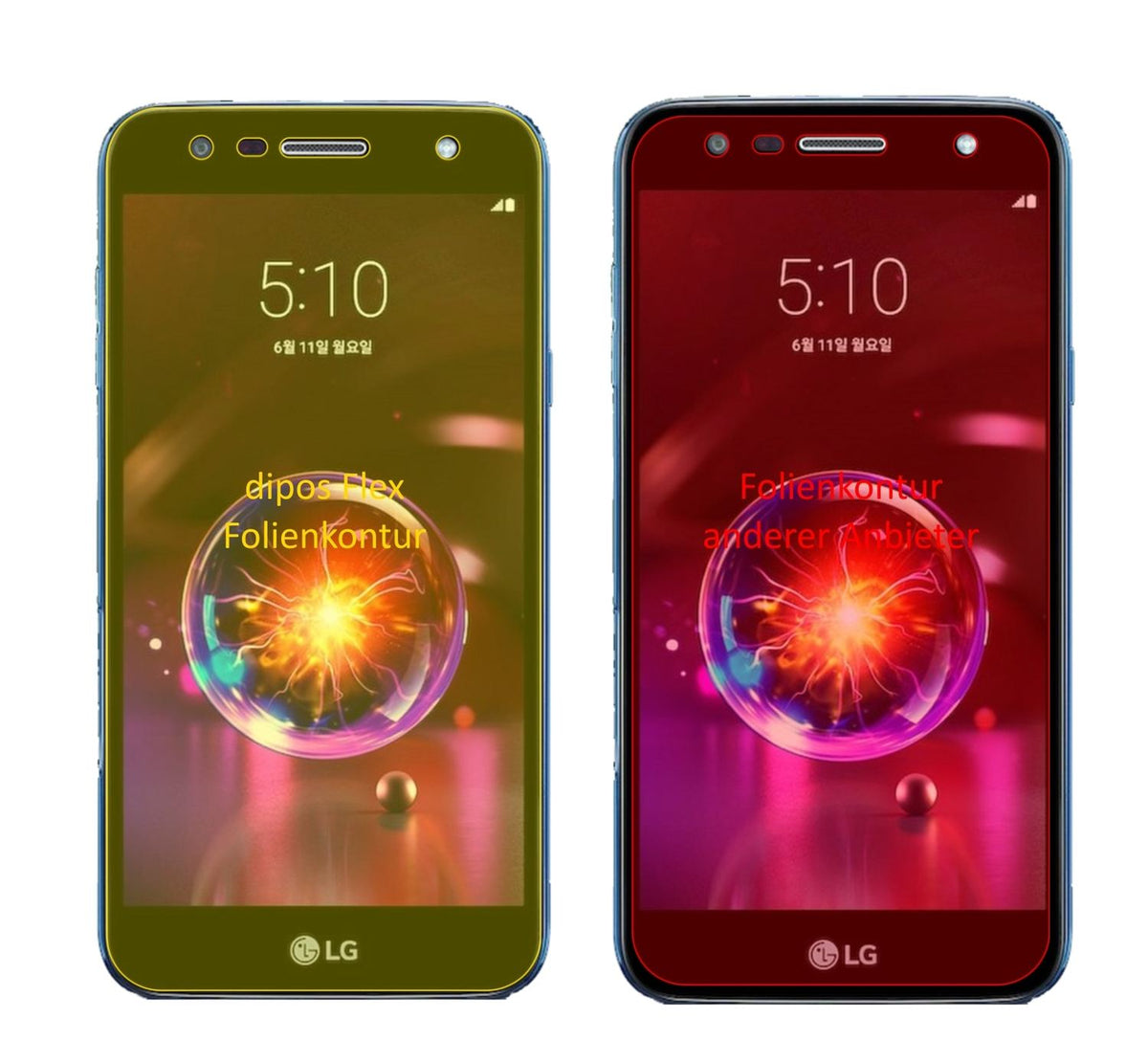 3x 3D Full Cover Schutzfolie für LG X5 2018