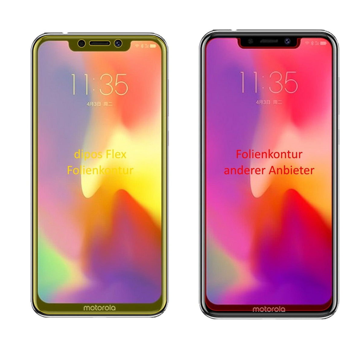 3x 3D Full Cover Schutzfolie für Motorola P30