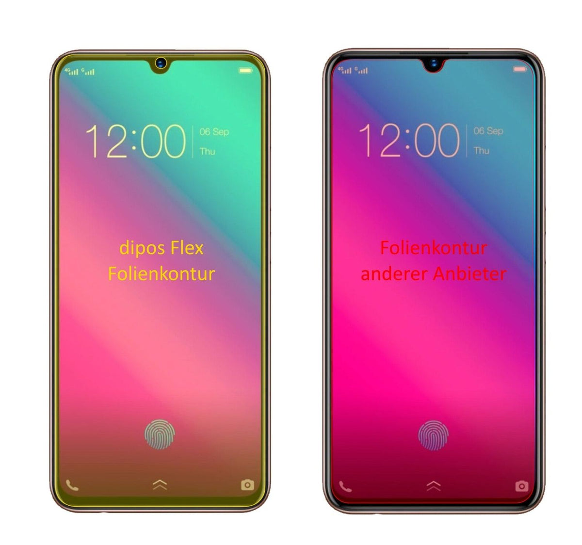 3x 3D Full Cover Schutzfolie für Vivo V11