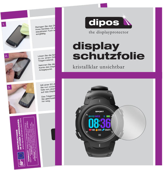 6x Schutzfolie klar für No.1 F13 Smartwatch Display-Schutzfolie