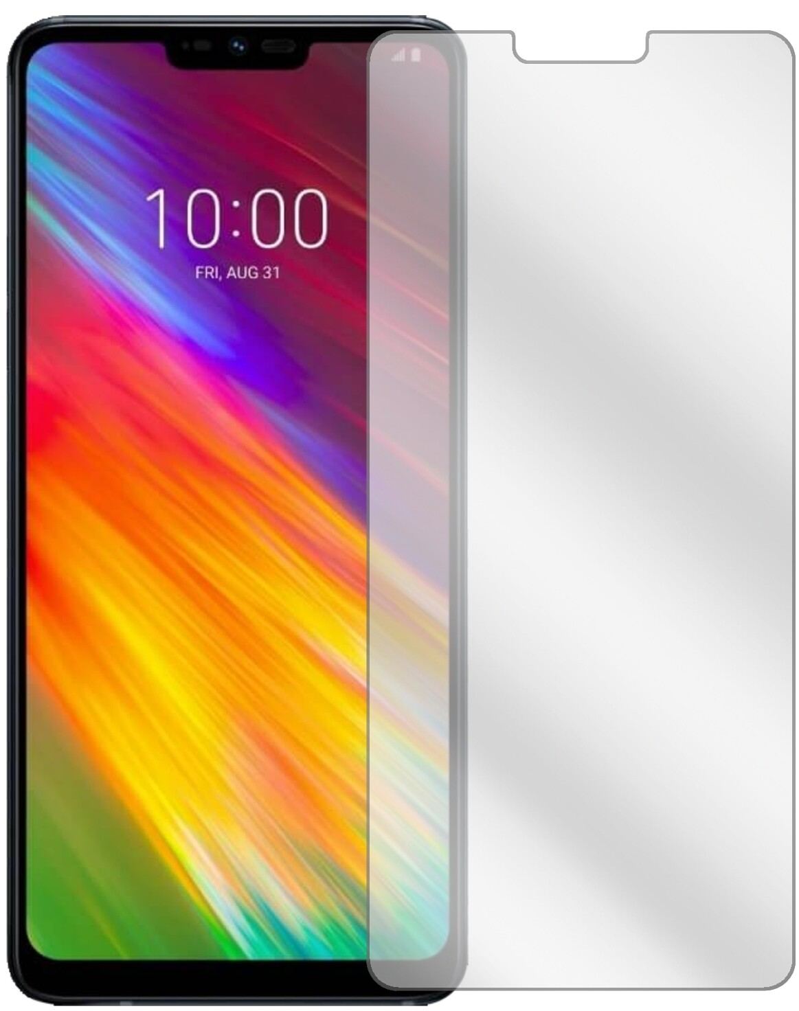 LGG7 One mit aufgebrachter dipos Displayschutzfolie, glasklare Darstellung ohne Einschränkungen