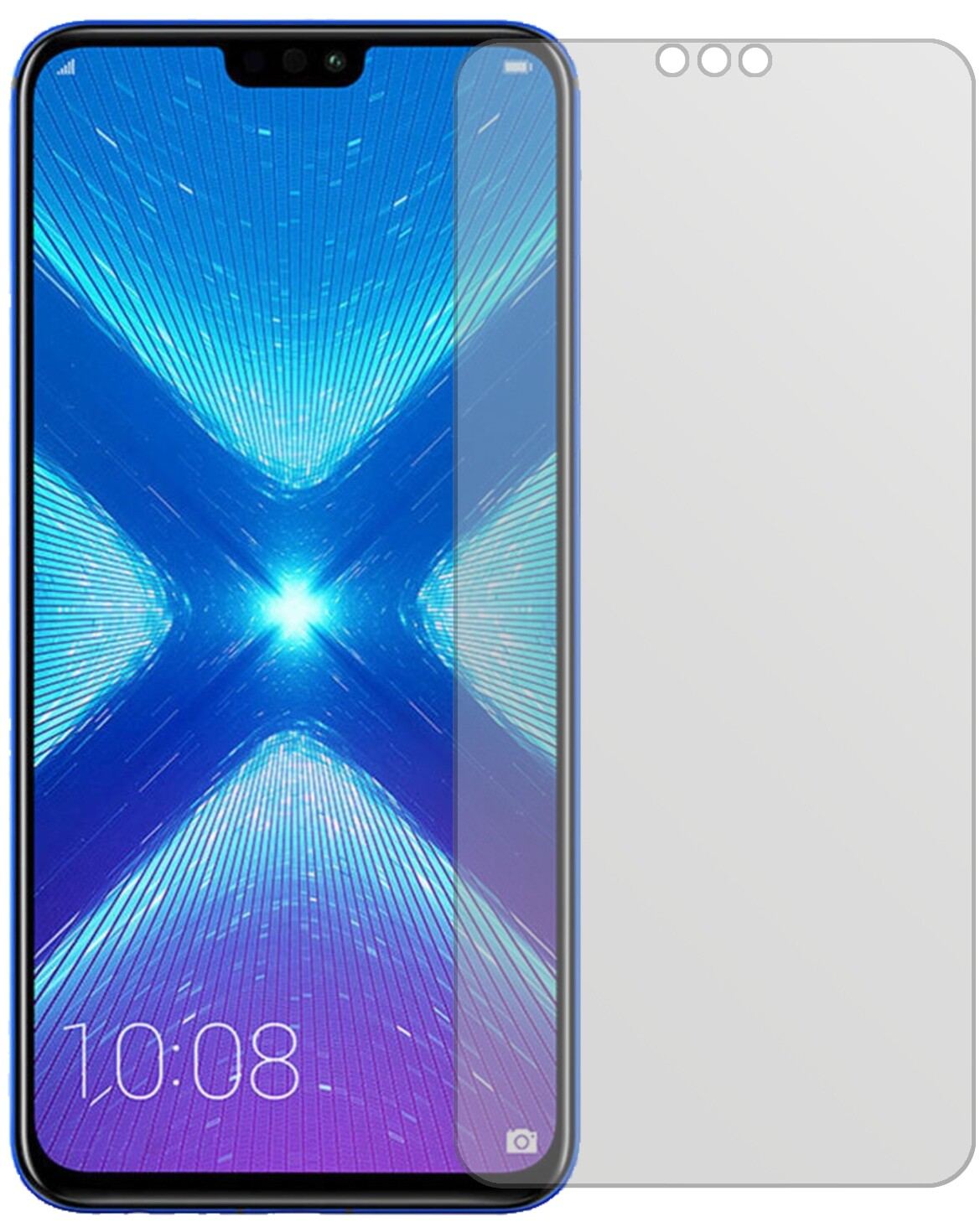 Honor8X mit aufgebrachter dipos Displayschutzfolie, die lästige Fingerabdrücke minimiert