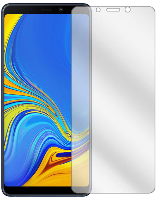 SamsungGalaxy A9 (2018) mit aufgebrachter dipos Displayschutzfolie, glasklare Darstellung ohne Einschränkungen