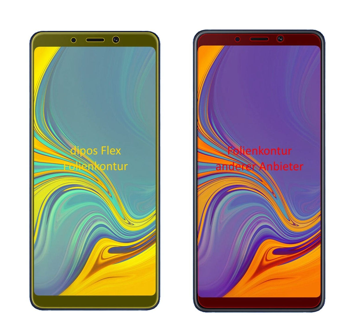 3x 3D Full Cover Schutzfolie für Samsung Galaxy A9 (2018)