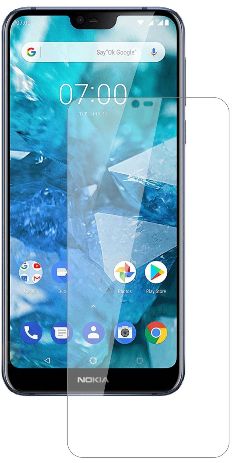 Nokia46029 mit aufgebrachter dipos Flex Schutzfolie, glasklare Darstellung ohne Einschränkungen