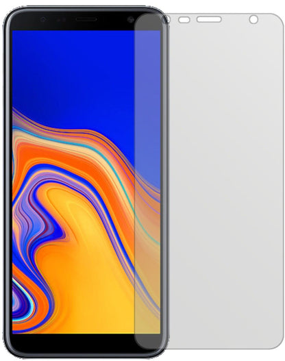 SamsungGalaxy J6 Plus (2018) mit aufgebrachter dipos Displayschutzfolie, die lästige Fingerabdrücke minimiert